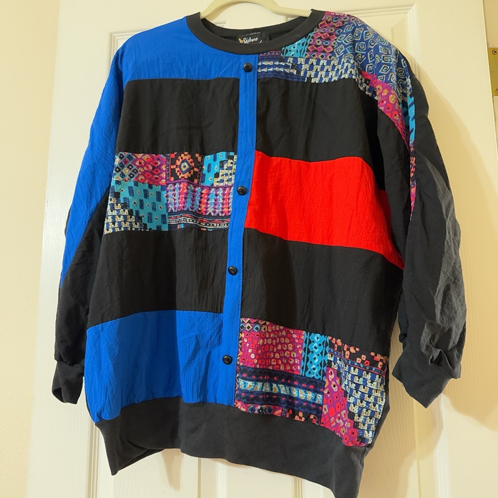 Women’s Silver Threads Vintage unique patchwork quilt cardigan